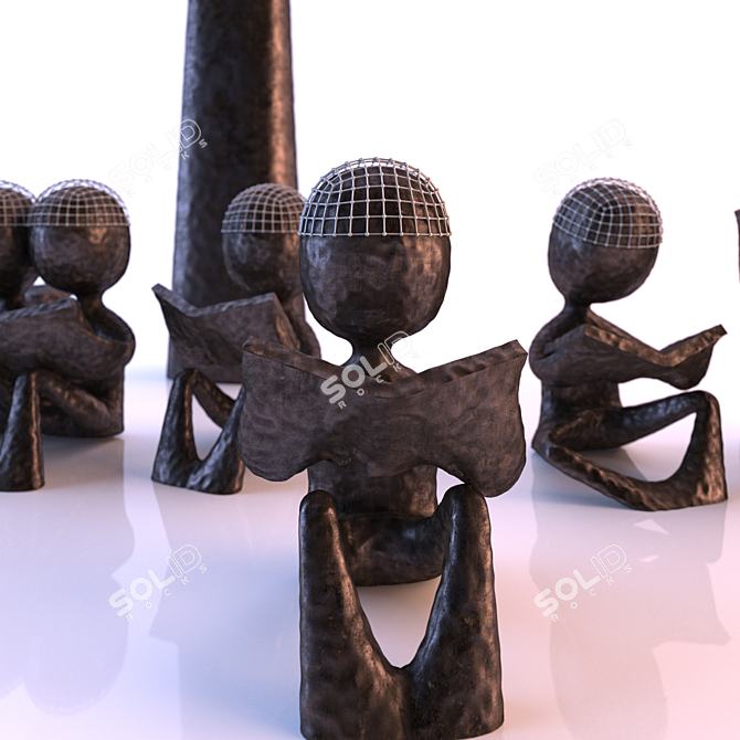 Elegant Artistic Figurines 3D model image 2