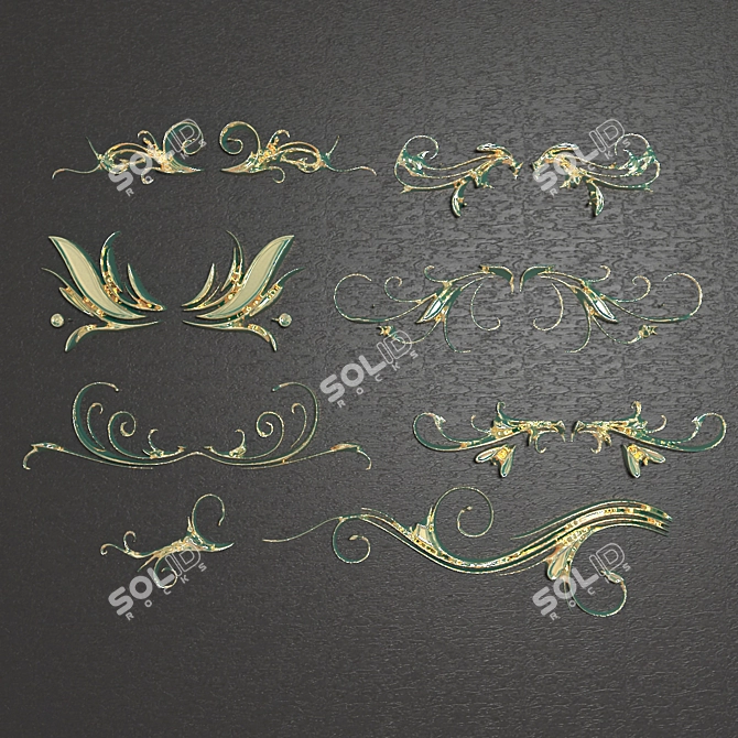 Elegant Wall Ornament Collection 3D model image 1