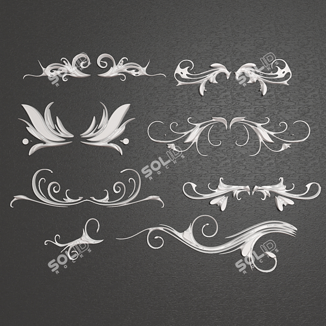 Elegant Wall Ornament Collection 3D model image 2