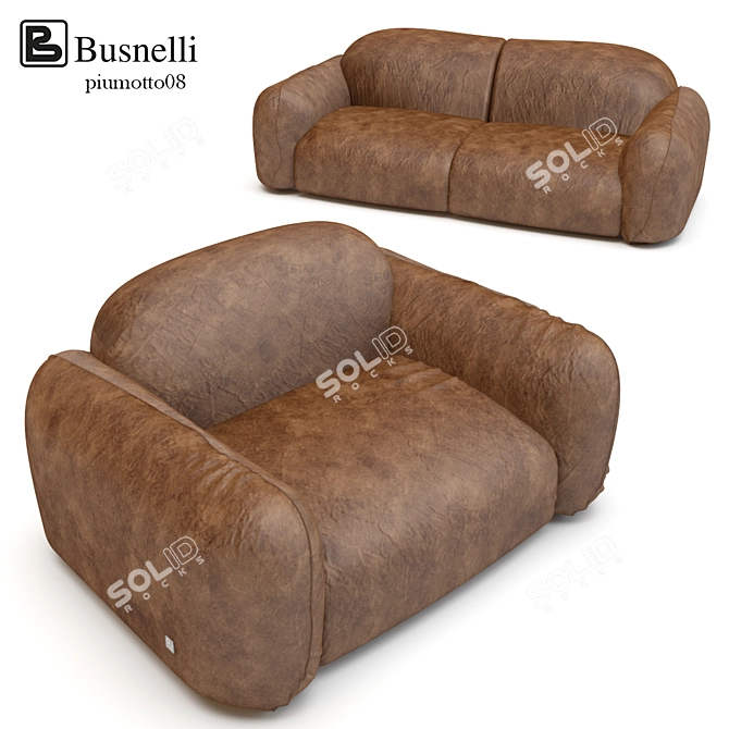 Elegant Italian Piumotto08 Sofa 3D model image 1