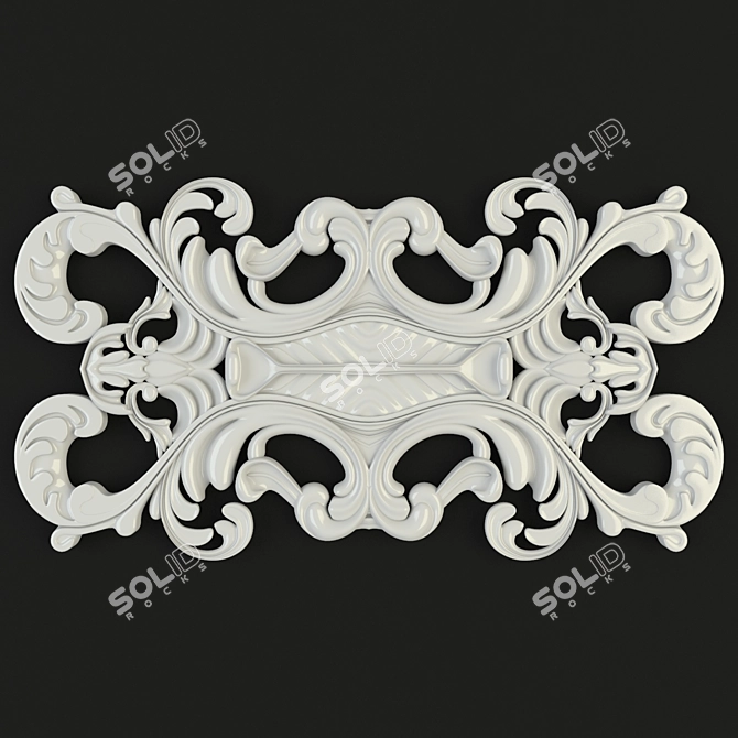 Stylish Stucco Panel Accent 3D model image 1