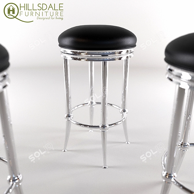  Cadman Dull Nickel Barstool 3D model image 1