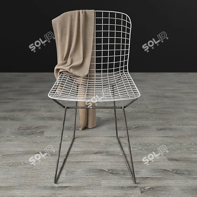 Modern Metal Chair 3D model image 2