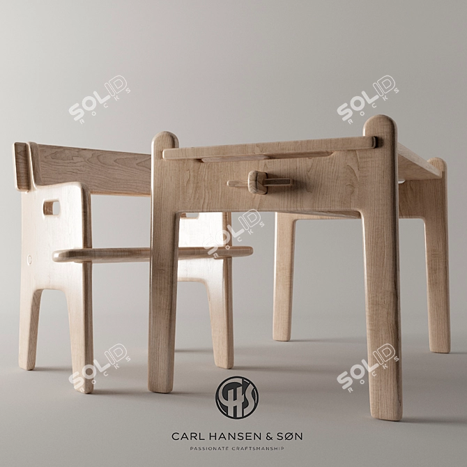 Wegner's Baby Furniture Set 3D model image 1