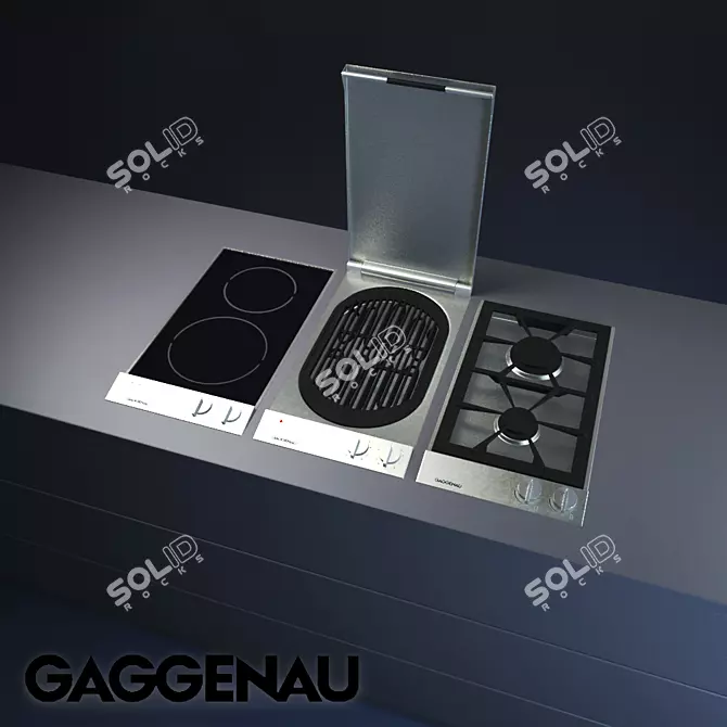 GAGGENAU Induction Hobs: Sleek, Efficient, and Durable 3D model image 1