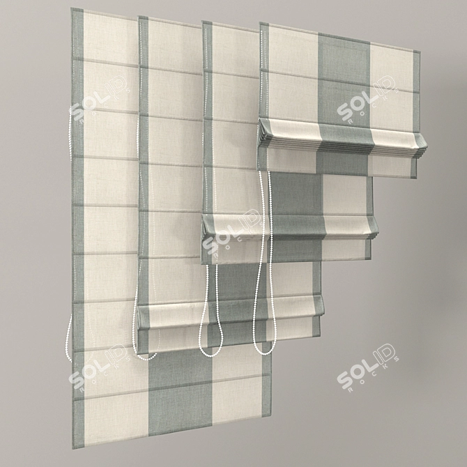 4-Stage Roman Blinds 3D model image 1