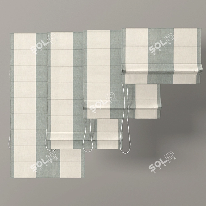 4-Stage Roman Blinds 3D model image 2