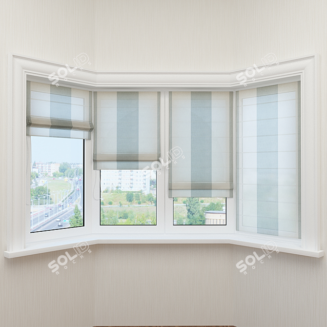 4-Stage Roman Blinds 3D model image 3