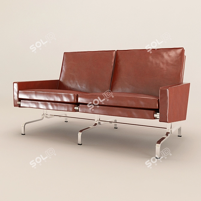 Luxury Leather Sofa: Exceptional Quality & Style 3D model image 1