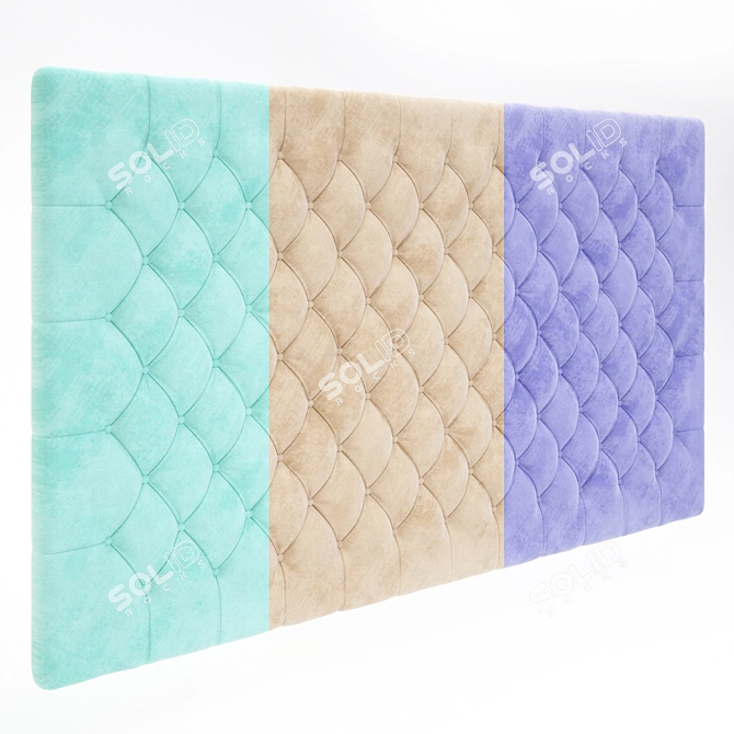Velvet Soft Wall Panel | Unique Pleated Design 3D model image 2