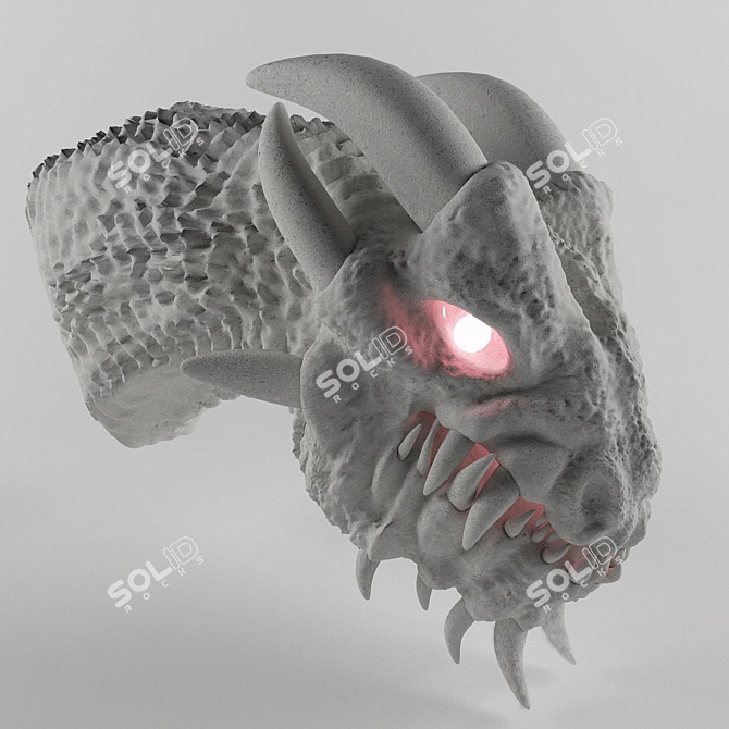 Dragon Head Sculpture 3D model image 1