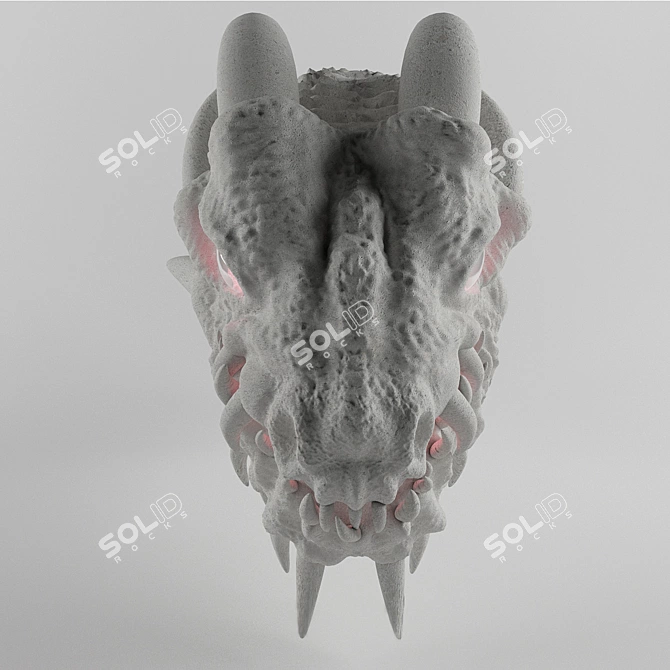 Dragon Head Sculpture 3D model image 2