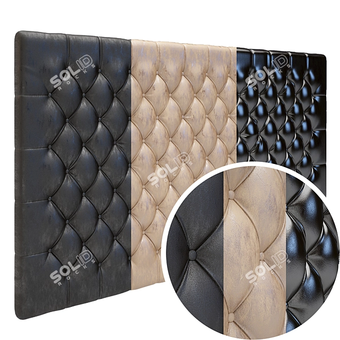 Soft Leather Wall Panel 3D model image 1