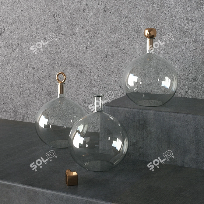 Elegant Glass Vases & Decanters 3D model image 2