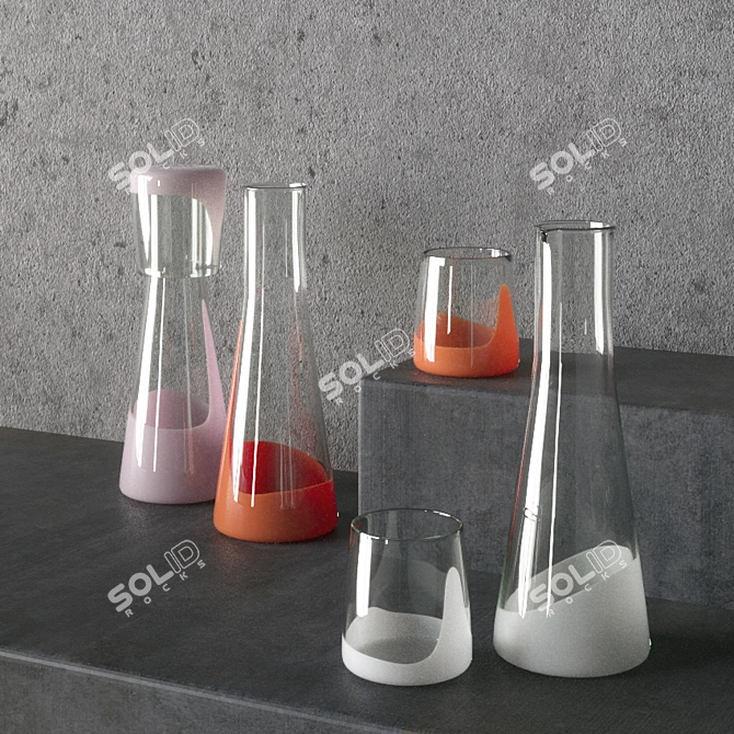 Elegant Glass Vases & Decanters 3D model image 3