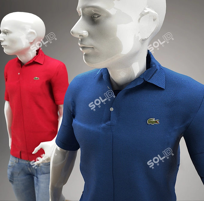 LACOSTE Mannequin Duo: 9 Color Shirts 3D model image 2