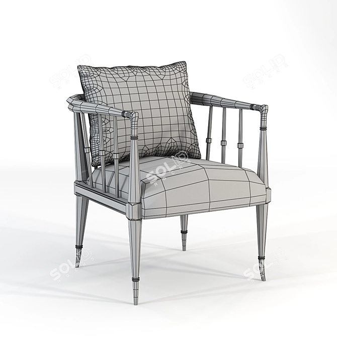 Title: Elegant Black Beauty Chair 3D model image 2