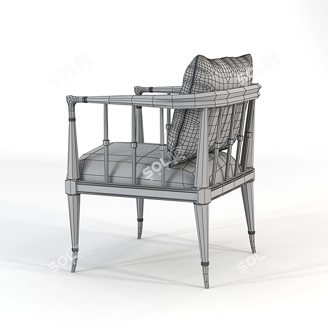 Title: Elegant Black Beauty Chair 3D model image 3