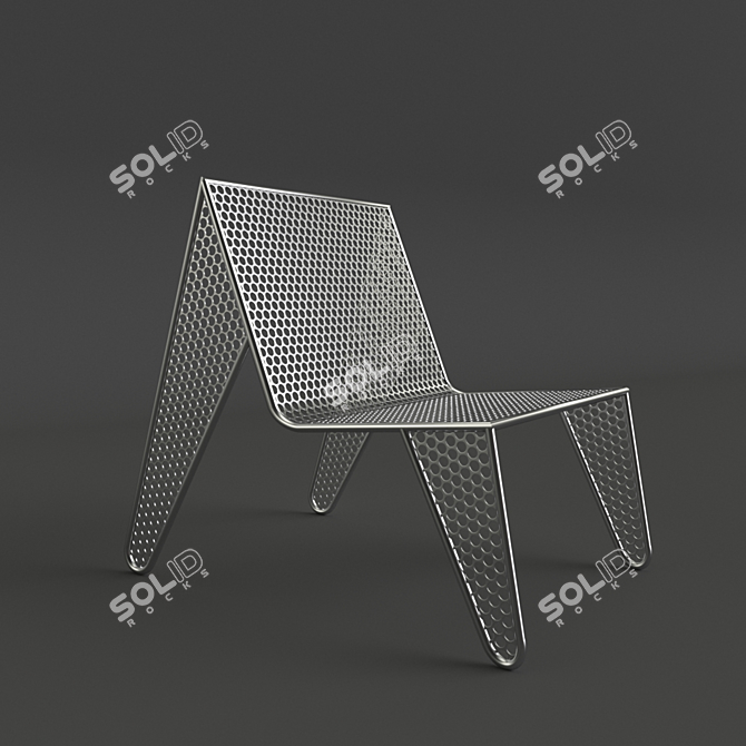 Reused Steel Coin Chair 3D model image 1