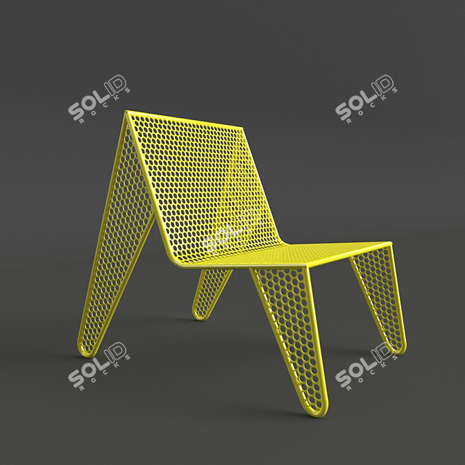 Reused Steel Coin Chair 3D model image 2