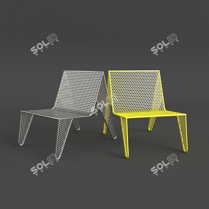 Reused Steel Coin Chair 3D model image 3