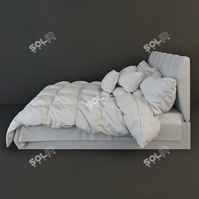 Laguna Florence White Leather Bed 3D model image 2