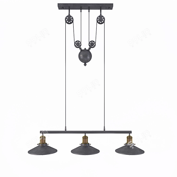 Modern Cone Pendant Chandelier: Balance Line 3 3D model image 1