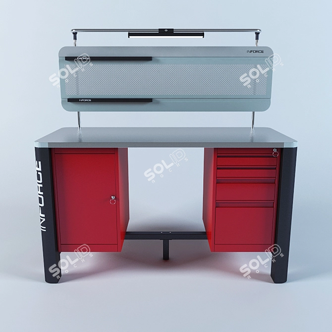 Professional Woodworking Workbench 3D model image 3