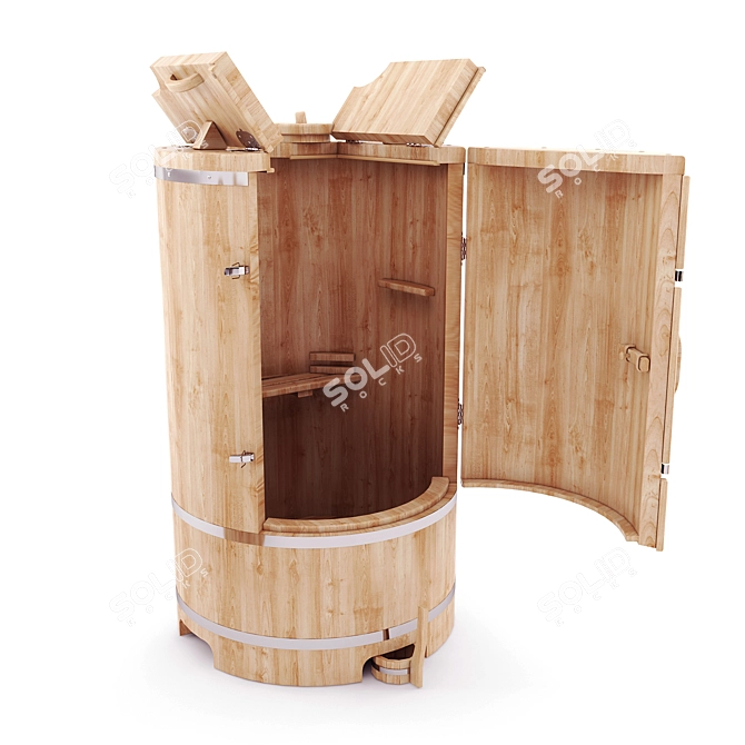 Round Cedar Fitobochka 3D model image 3