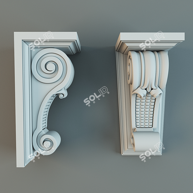 Stucco Bracket for Elegant Walls 3D model image 1