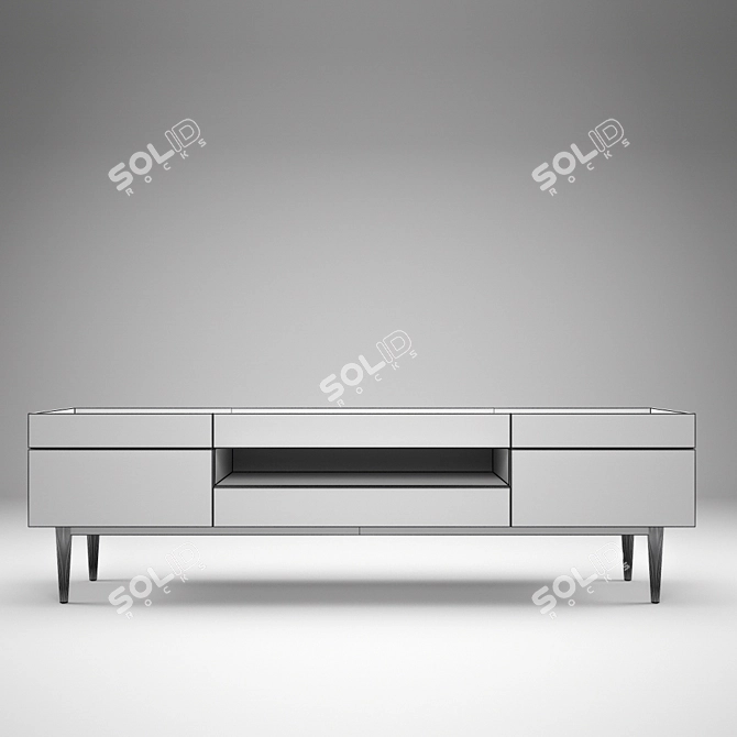 Modern Abacus TV Console 3D model image 2
