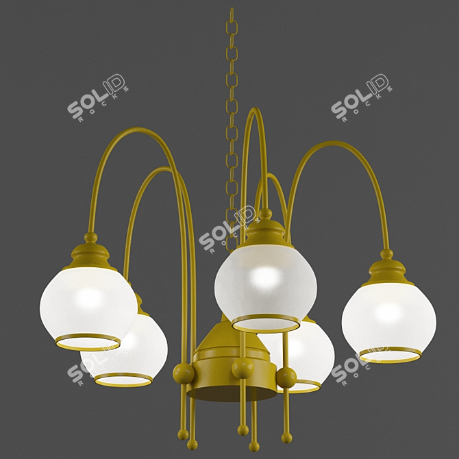 Vintage-inspired Globo Chandelier 3D model image 1