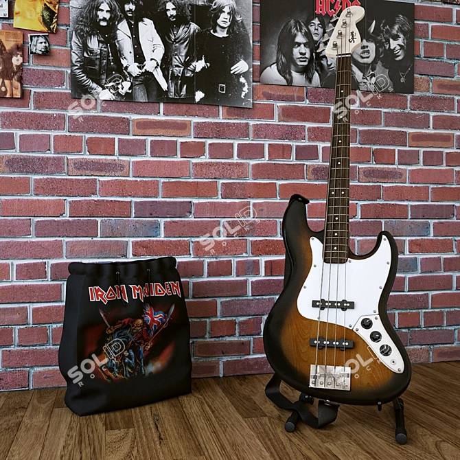 Rebel Chic Teen Room Decor 3D model image 3