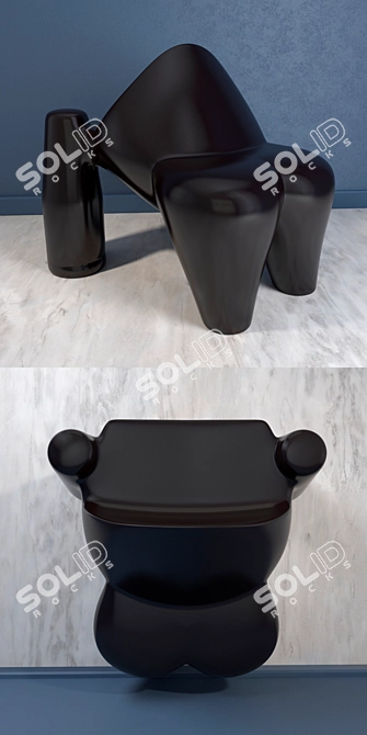 Gorilla Armchair: Designer Plastic Chair 3D model image 2