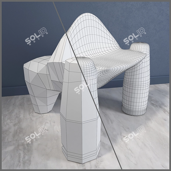 Gorilla Armchair: Designer Plastic Chair 3D model image 3