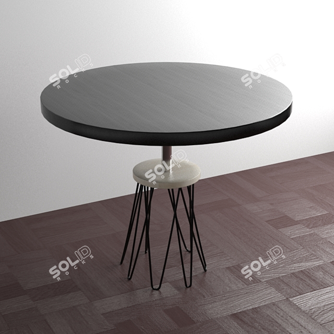 Innovative 4-Leg Wooden Table 3D model image 1