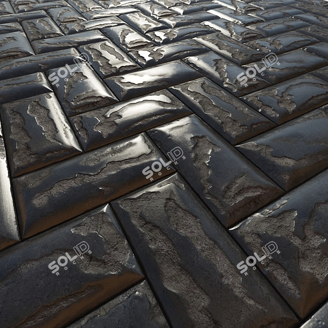 Cobblestone Road Pavers 3D model image 1