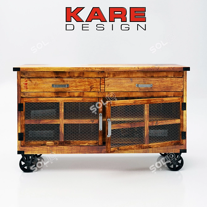 Rustic Pine Off-Road Chest 3D model image 1