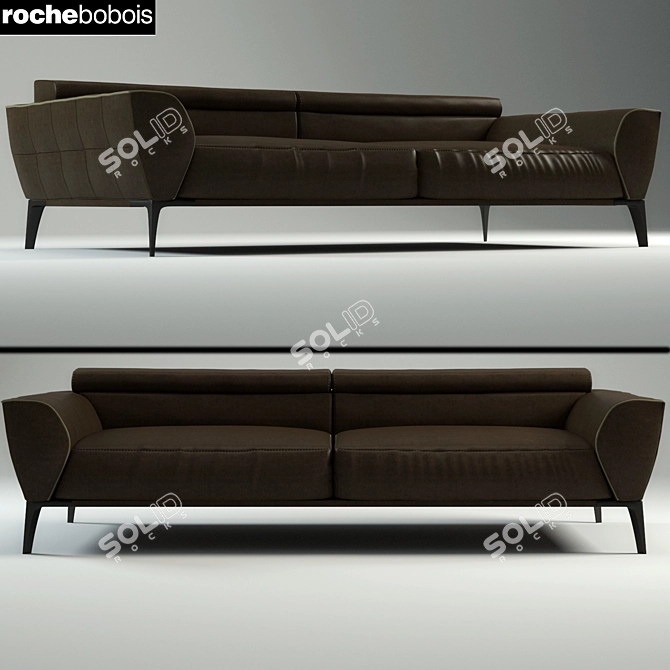 Elegant Roman 3-Seater Sofa 3D model image 1