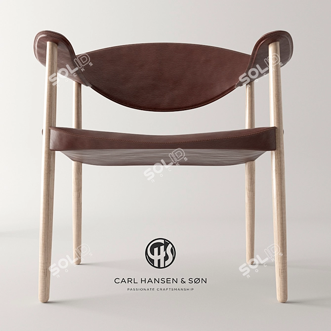  Danish Modern LM92 Chair 3D model image 1