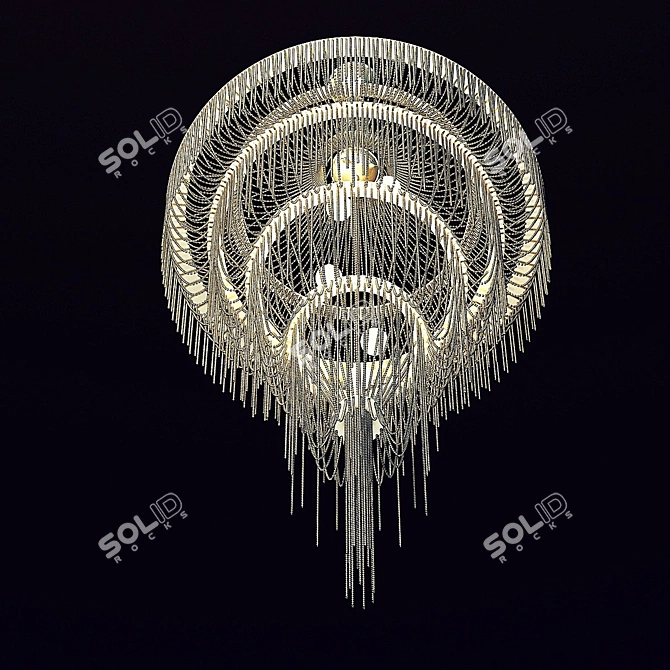 Elegant Cascade Chandelier: Willowlamp Droplet 3D model image 2