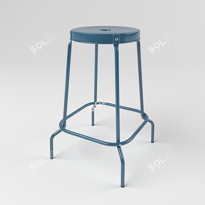 BLUE ROSKUG Stools: Stylish and Sturdy Seating 3D model image 1