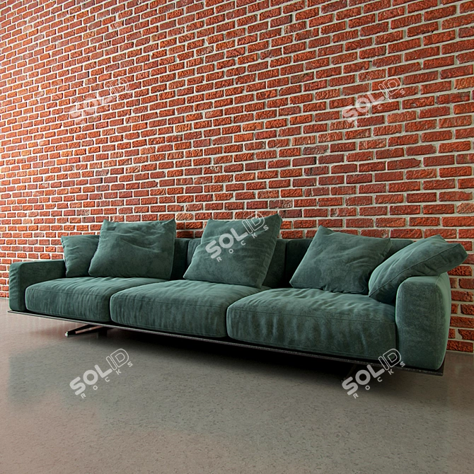 Modern Discovery: Stylish 3-Seater Sofa 3D model image 2