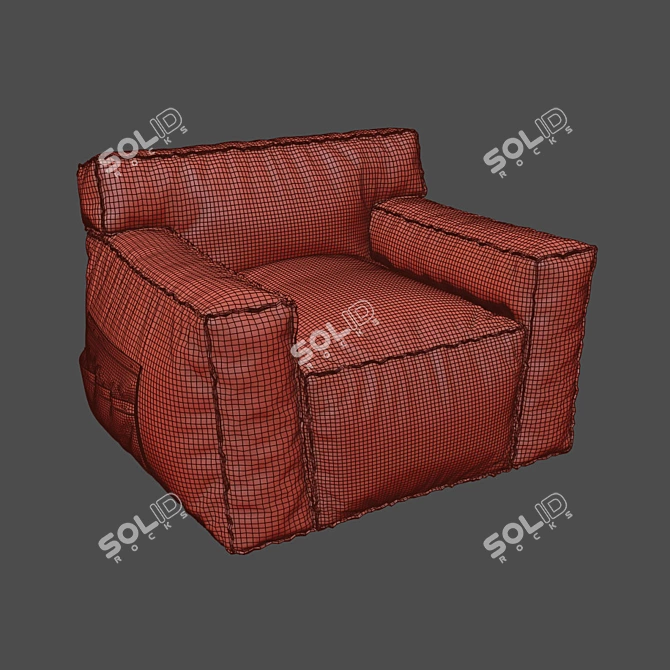 Sleek Mama San Armchair 3D model image 3