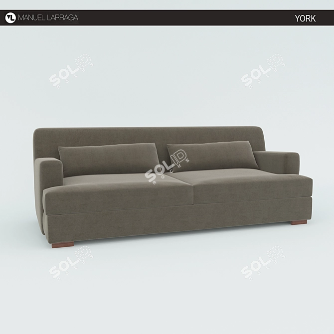 Elegant YORK Sofa by Manuel Larraga 3D model image 1