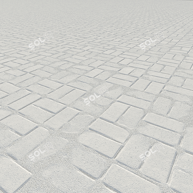 Gray Pavers: Clean & Dirty Finishes 3D model image 3