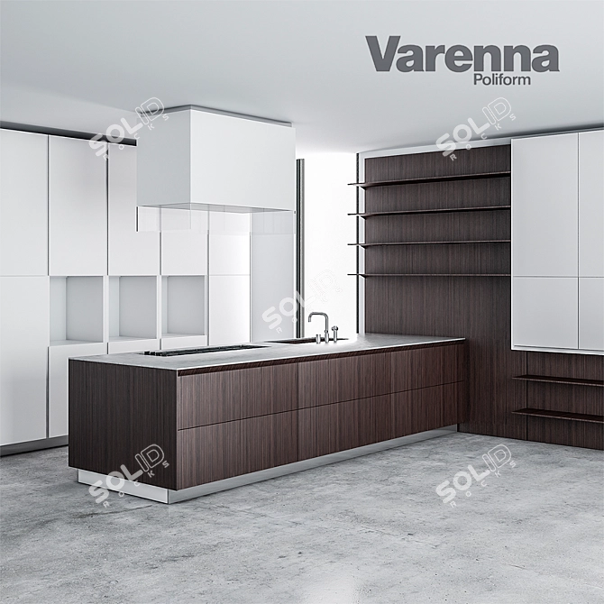 Modern Elegance: Varena Twelve Kitchen 3D model image 1