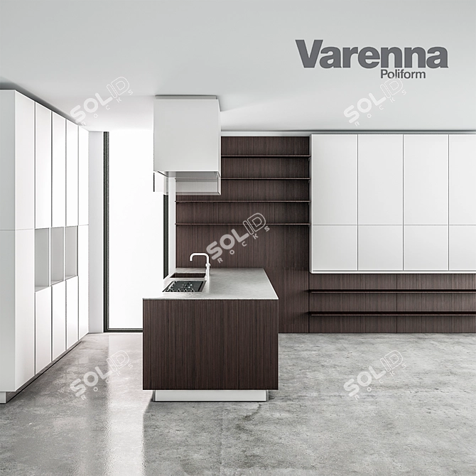 Modern Elegance: Varena Twelve Kitchen 3D model image 2
