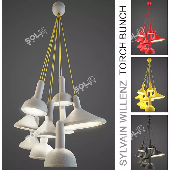 Colorful Charm: Torch Bunch Pendant 3D model image 1