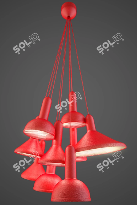 Colorful Charm: Torch Bunch Pendant 3D model image 2